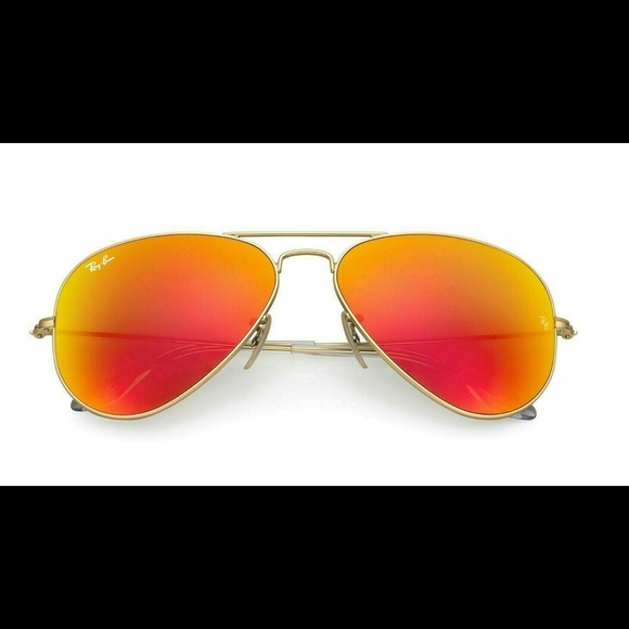 Aviator pilot Gold Orange Ray-Ban Sunglasses - Picture 3 of 7